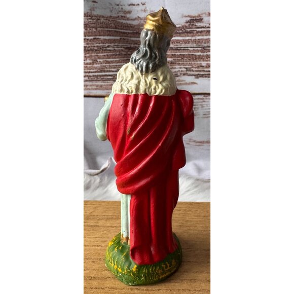 1960s Italian Hand Painted Paper Mache Wise Man Nativity Figurine - Picture 3 of 7